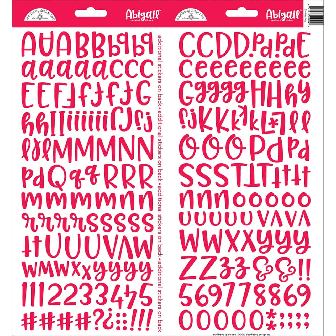 Doodlebug Design Inc.™ Abigail™ Font Alpha Cardstock Stickers